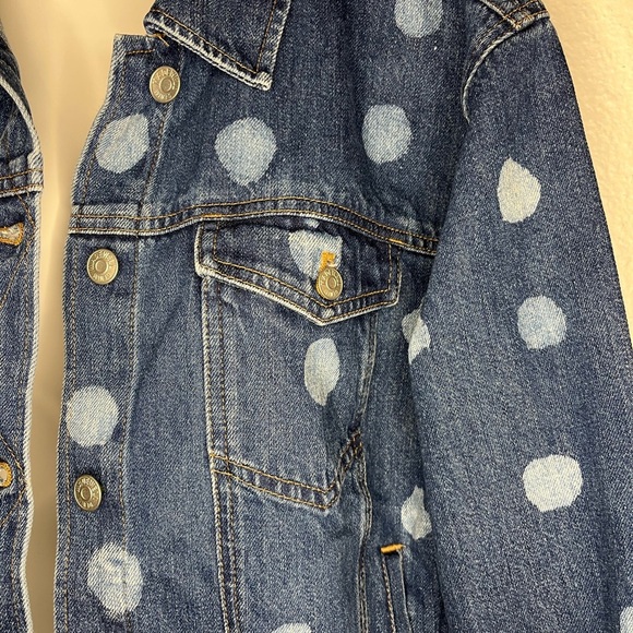 Madewell Boxy-Crop Denim Jacket – Polka Dot Print (Size M) - Picture 2 of 6